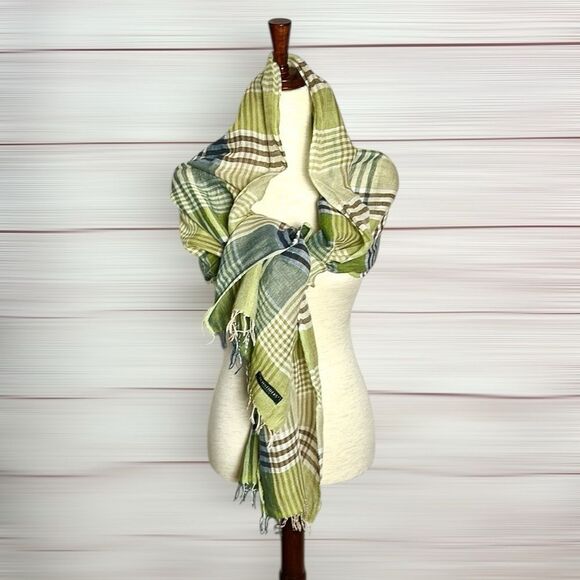 Schneiders Salzburg Summer Scarf Green Gray Lightweight Unisex - Picture 1 of 8